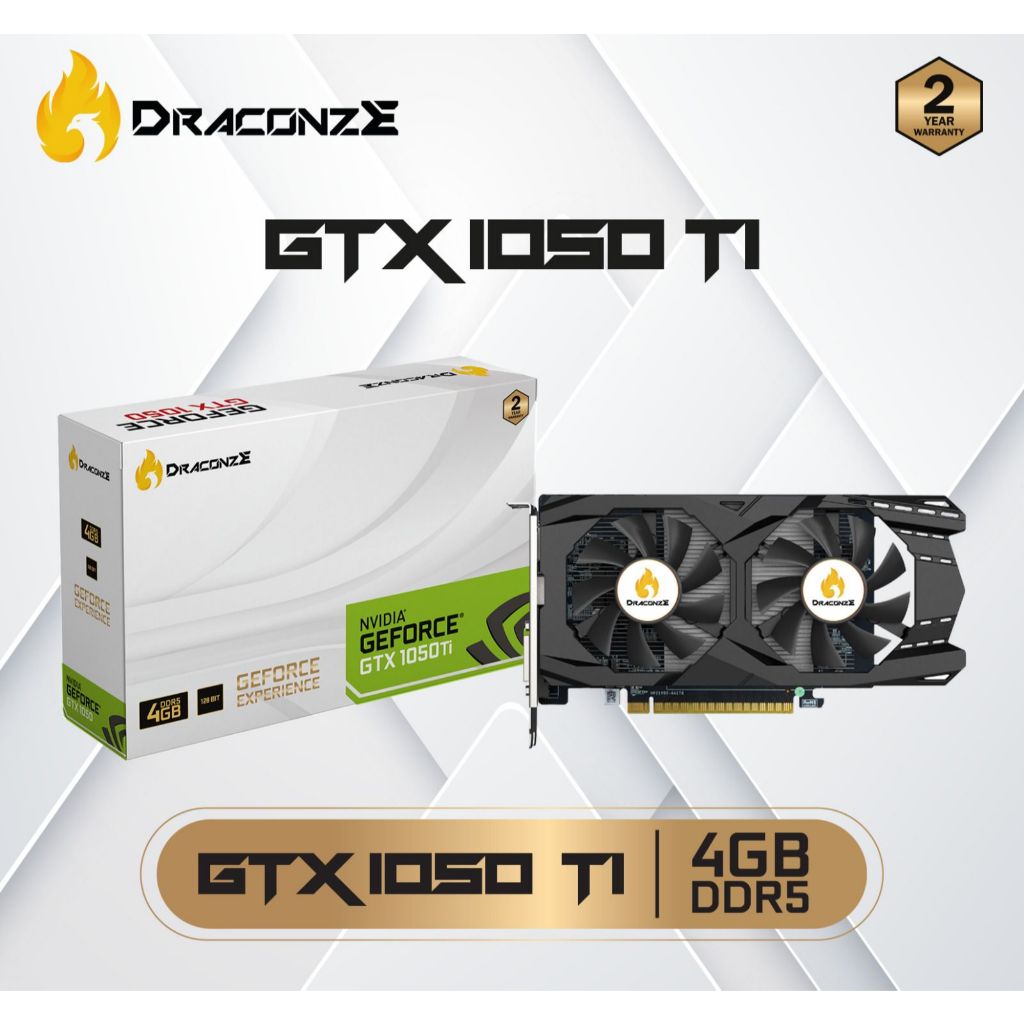 Dracone VGA Card Nvdia GTX 1050 Ti 4GB DDR5 128-Bit Dual Fan VGA 1050Ti 4GB