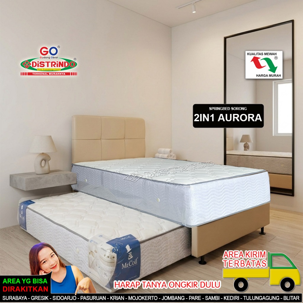 DISTRINDO Springbed Sorong Minimalis / Kasur Sorong 2in1