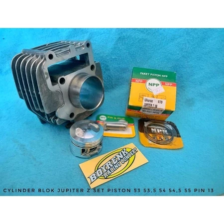 ( LANGSUNG KIRIM ) PAKET CYLINDER BLOK JUPITER Z VEGA R NEW 5TP LINER 59 SET PISTON 53.5 NPP PIN 13 