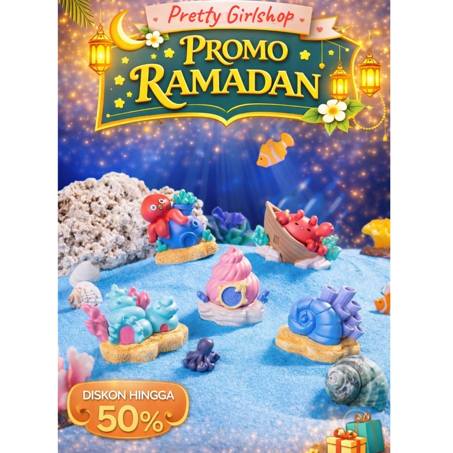 Hiasan Ornamen Aquarium Miniatur Set Sensor Play Pantai Laut Kerang Mainan Binatang Laut Mini