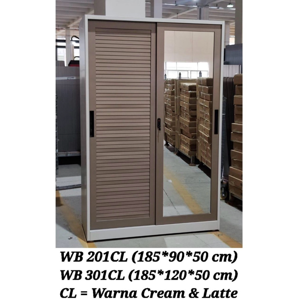 KHUSUS DENPASAR-BALI.Lemari Pakaian Sliding Besi Pintu Jalusi anti air,anti jamur,anti rayap,anti ka