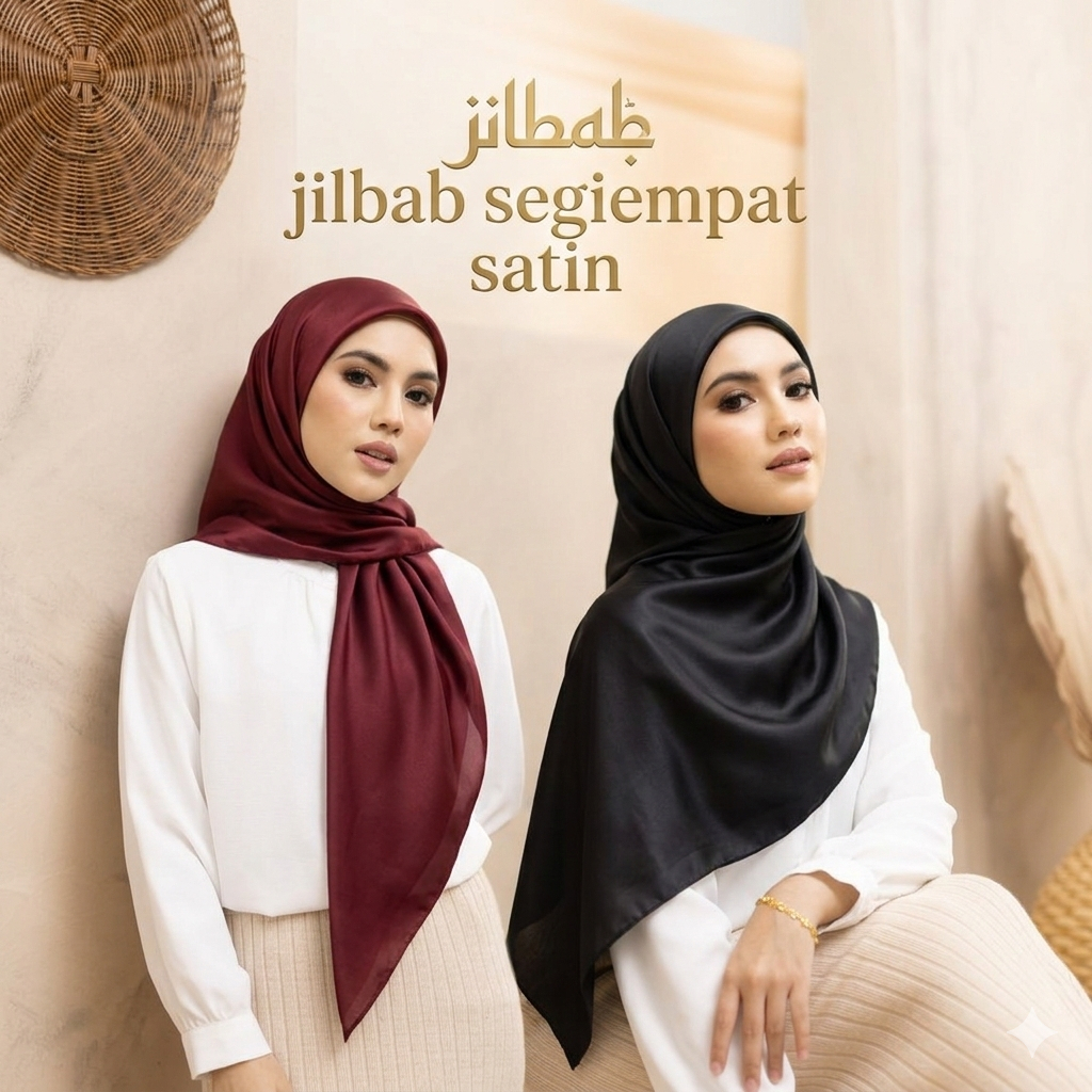Jilbab Pashmina Satin Silk Premium Shawl Hijab Pesta Silk Lembut Mewah Kilap Pashmina Saten Kondanga
