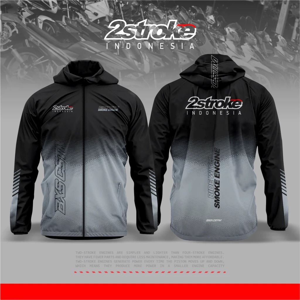 JAKET 2 STROKE INDONESIA PREMIUM JACKET MOTOR 2STROKE RACING SUZUKI YAMAHA KAWASAKI HONDA VESPA