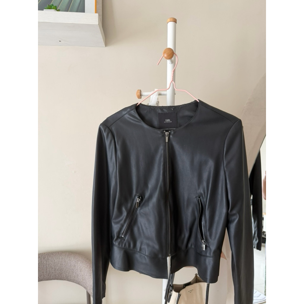 zara leather jacket
