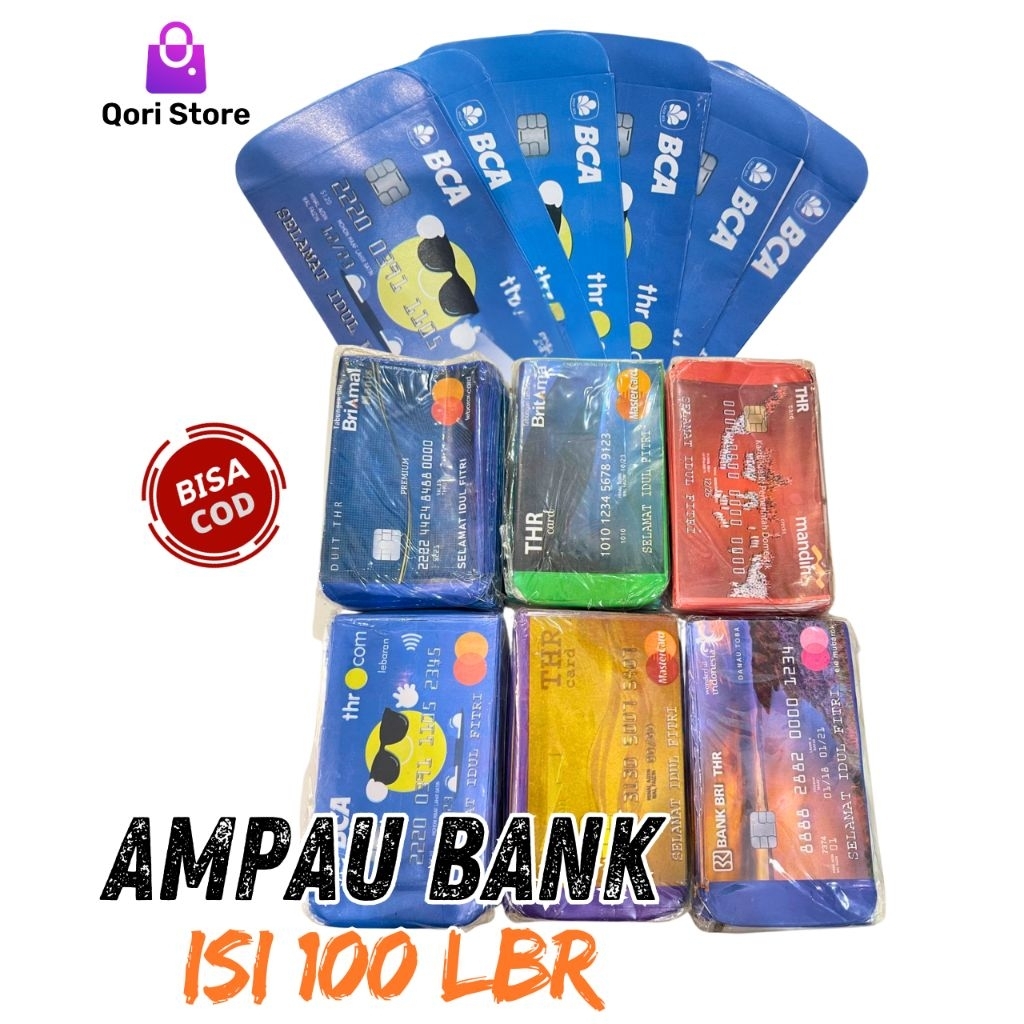 Ampau Motif Kartu Bank Isi 100 Lembar / Ampau Lebaran Motif Kartu Bank / Ampau Motif Bank - Aceh - Q