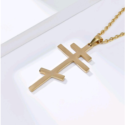 Kalung Salib Kristen Orthodox Timur Katolik Steinless steel