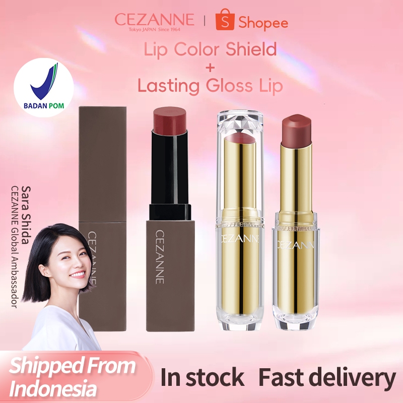 CEZANNE 2PCS Lipstick Set Moisturizing + Gel-film Formula Lipstick Smudgeproof Transferproof LongLas