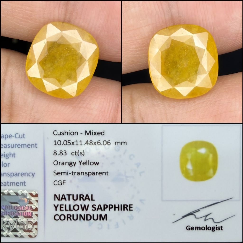 Permata Yellow Sapphire Corundum Batu Natural Sapphire Kuning Yakut