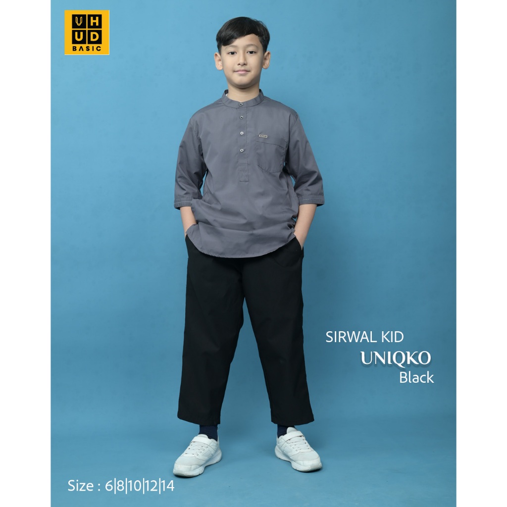 Uhud Basic - Sirwal Kids Uniqko Sirwal Anak By Uhud Basic Bahan Saten Twill Strech Ukuran 6-14