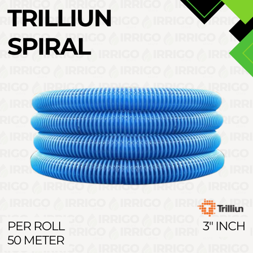 PER ROLL - Selang Air Trilliun Spiral 3" Inch (50 Meter) Best Quality Water Hose