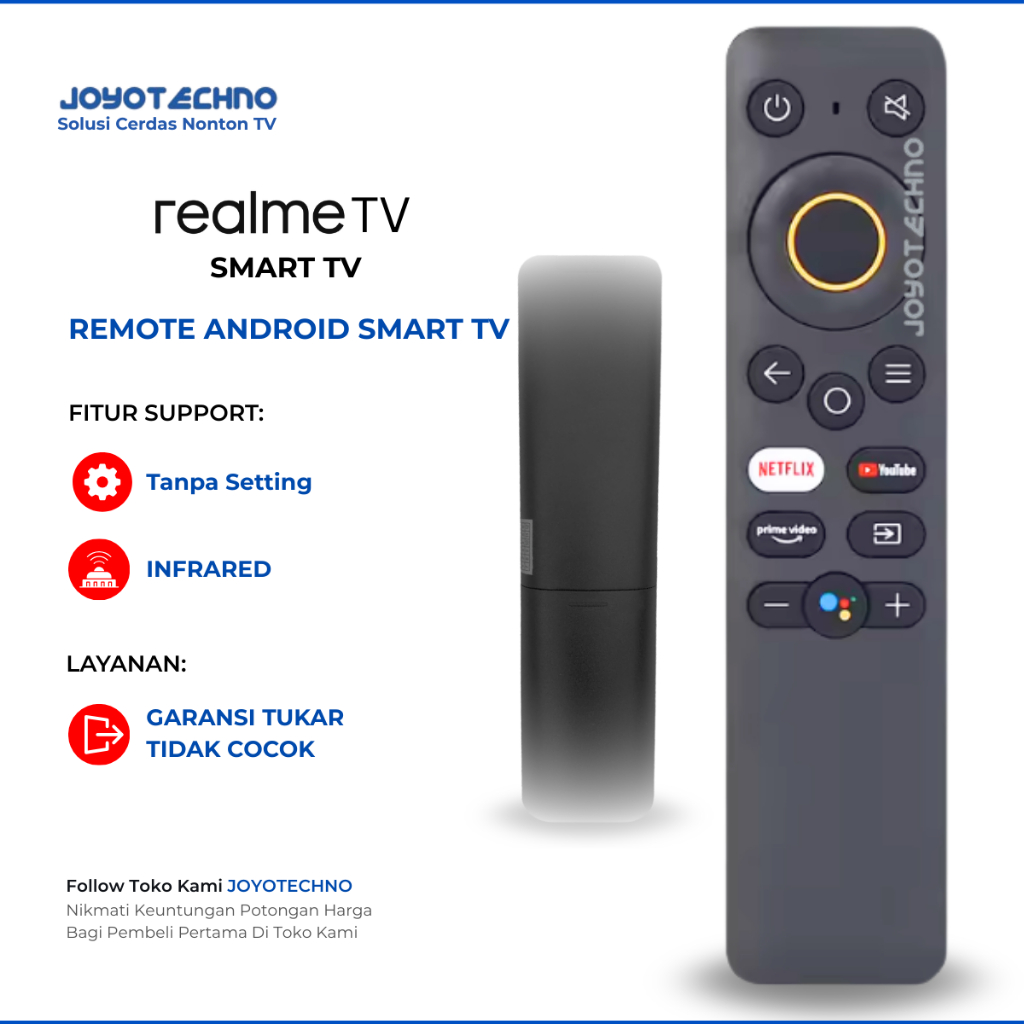 Remote Realme Smart TV - Kompatible Semua Jenis TV Realme Smart Android TV LCD LED 32 inch - 50 inch