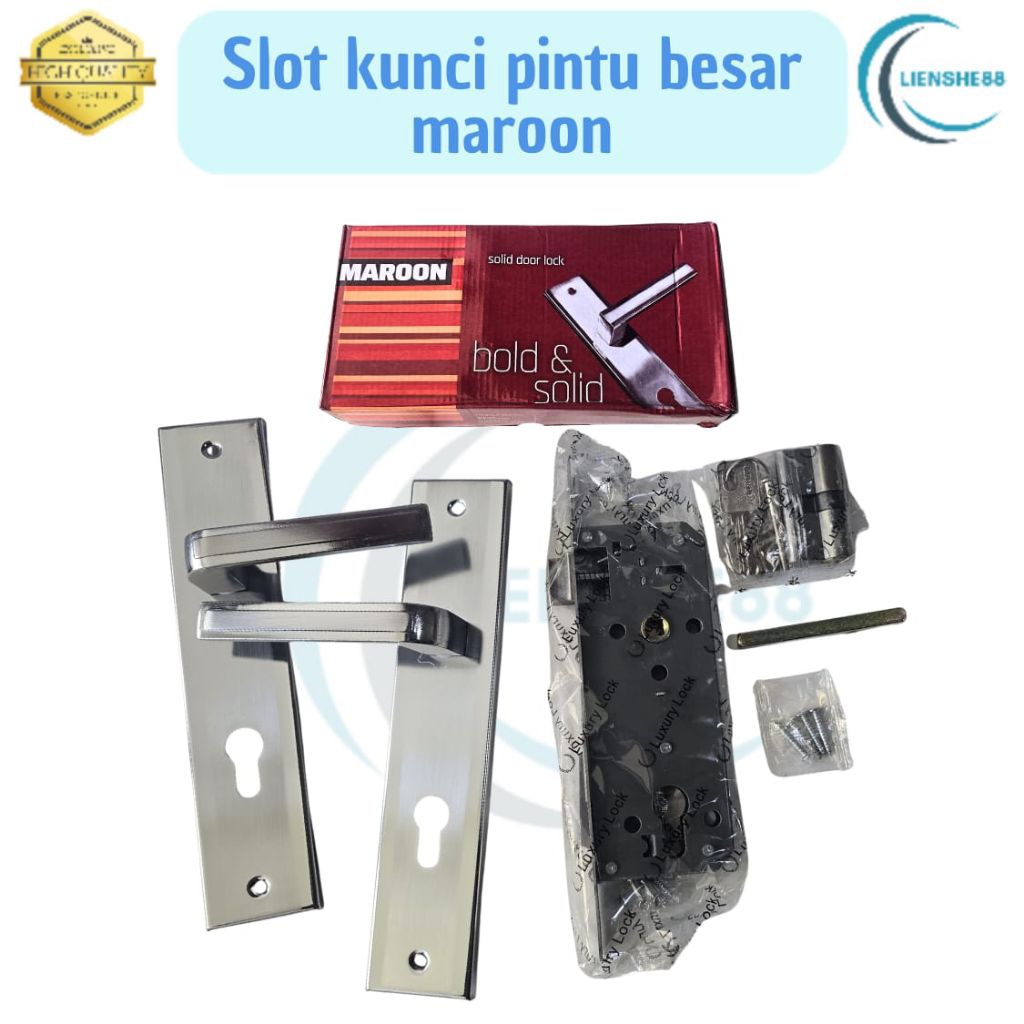 Kunci Pintu / Slot Pintu BESAR MAROON KOTAK