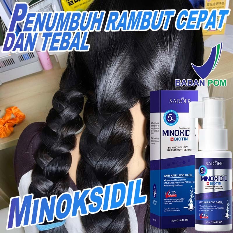 Serum Penumbuh Rambut penumbuh rambut original 100% 30ml Minoxidil 5% Ekstrak Tumbuhan Menutrisi Ram