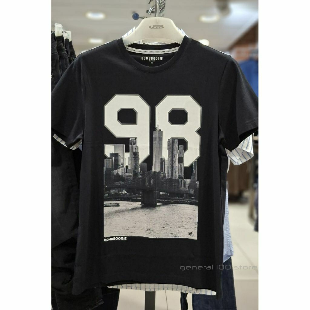 BOMBBOOGIE Kaos Warna Hitam Original Bombboogie Kaos Hitam Bombboogie