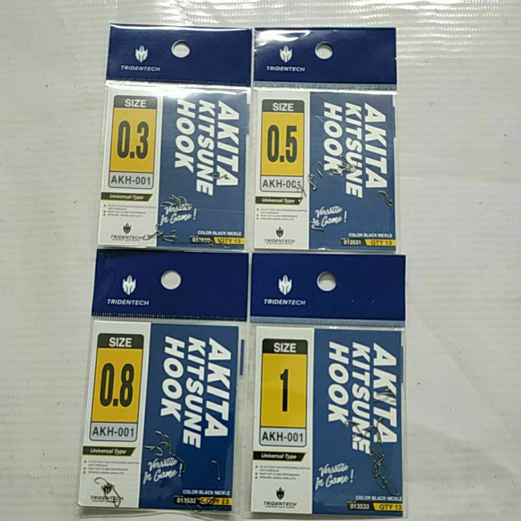 Kail Tridentech Akitakitsune 0,3 0,5 0,8 1 hook pancing lubang ring micro  fishing black nikel kuat 