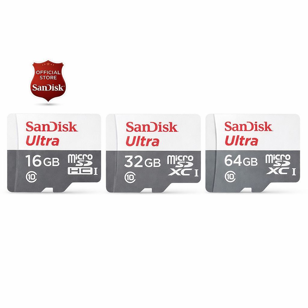 Memory Micro SD 16GB / 32GB / 64Gb Class 10 - Memory SD Card Sandisk Original