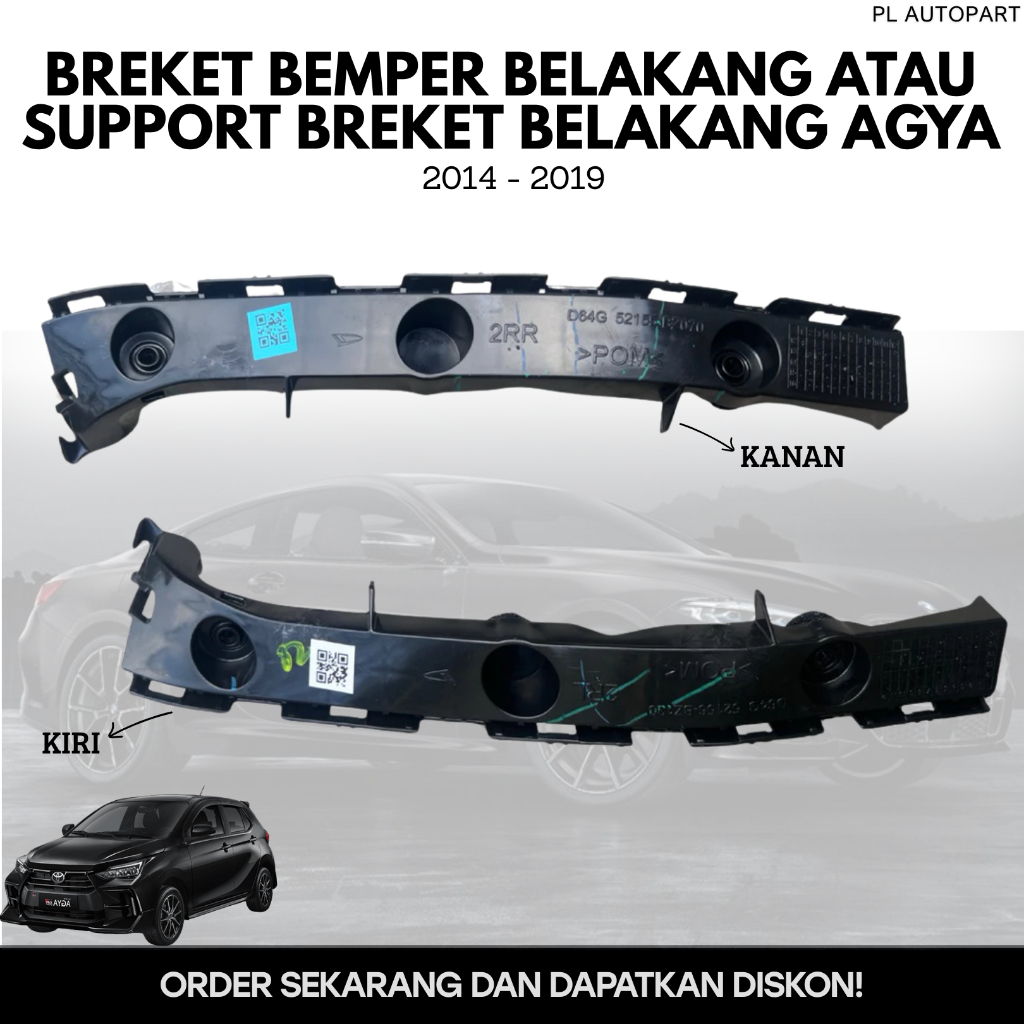 BREKET BEMPER BELAKANG ATAU SUPPORT BREKET BELAKANG AGYA 2014 - 2019