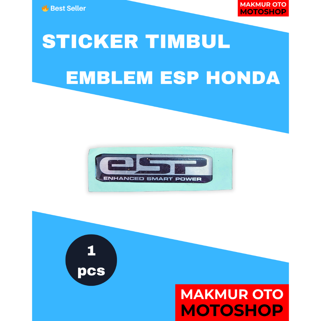 1 pcs Stiker Emblem Timbul eSP Honda – Logo CVT Beat Vario Scoopy PCX ADV High Quality