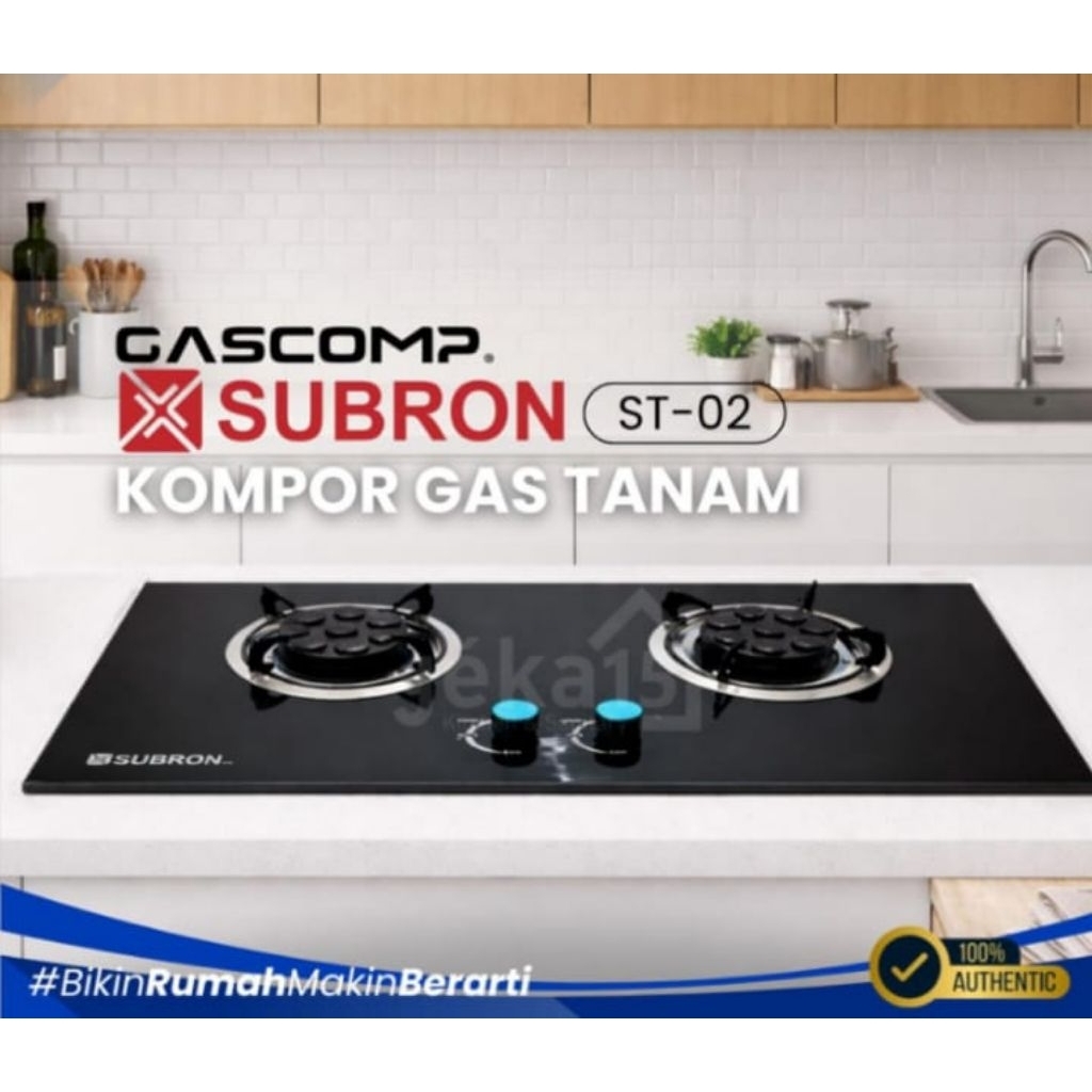 Kompor tanam stainless ST-02 SUBRON / Kompor tanam stainless 2 tungku subron
