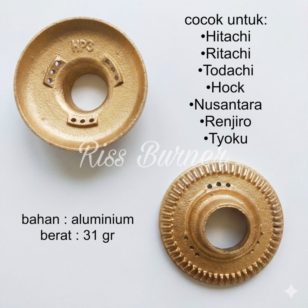 Burner HP3 untuk kompor gas Hitachi, Nusantara, Renjiro, Tyoku, Todachi, Ritachi, Hock, TDC