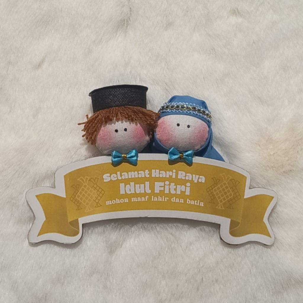 Hampers Greeting idul fitri, hiasan hampers, aksesoris idul fitri, boneka idul fitri