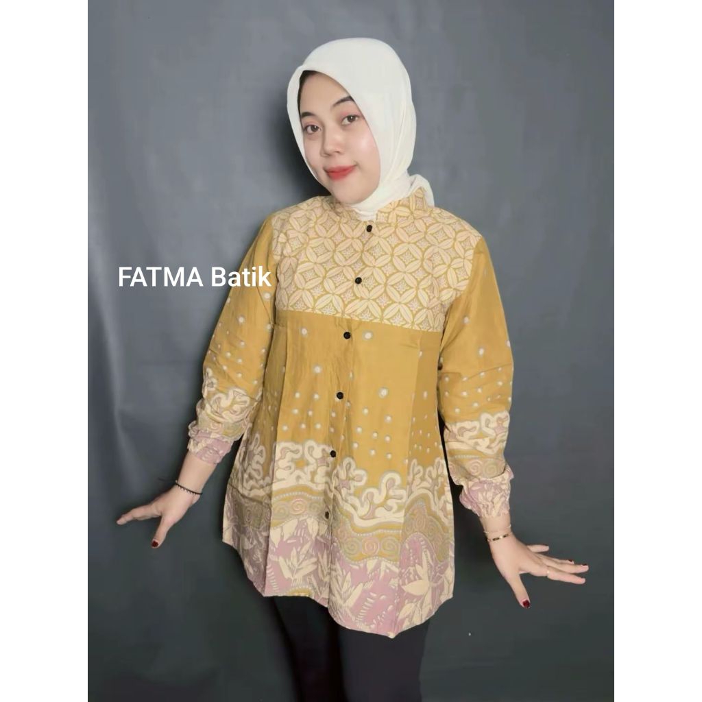 Baju batik wanita blouse batik wanita moderen Bahan Katun Prisma