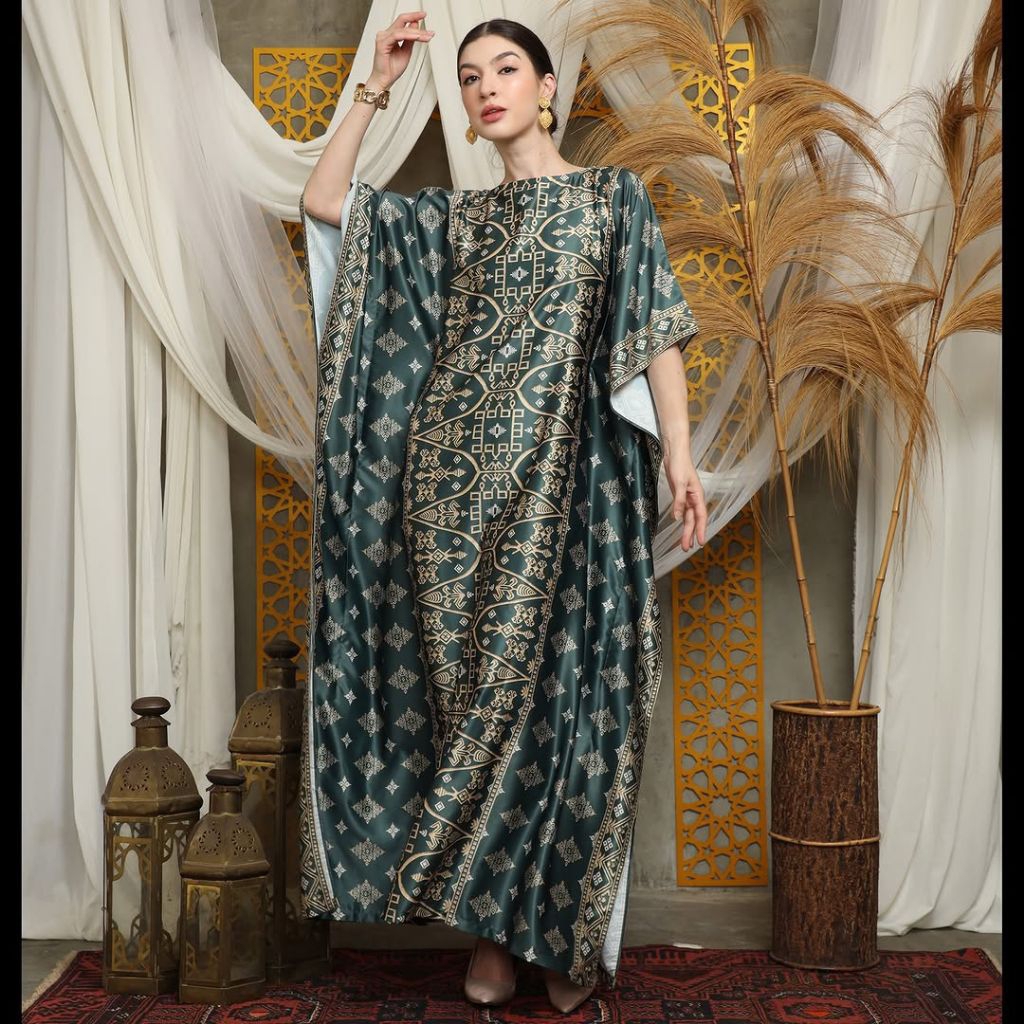 Kaftan Hijau | Kaftan Green | Kaftan Modern | Kaftan Jumbo | Long Kaftan | Dress Hijau | Dress Green