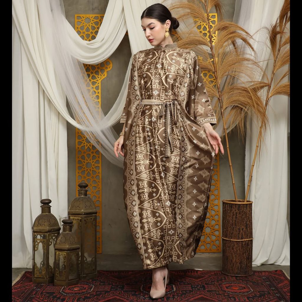 Kaftan Coklat | Kaftan Bronze | Kaftan Brown | Kaftan Modern | Kaftan Jumbo | Long Kaftan | Dress Br