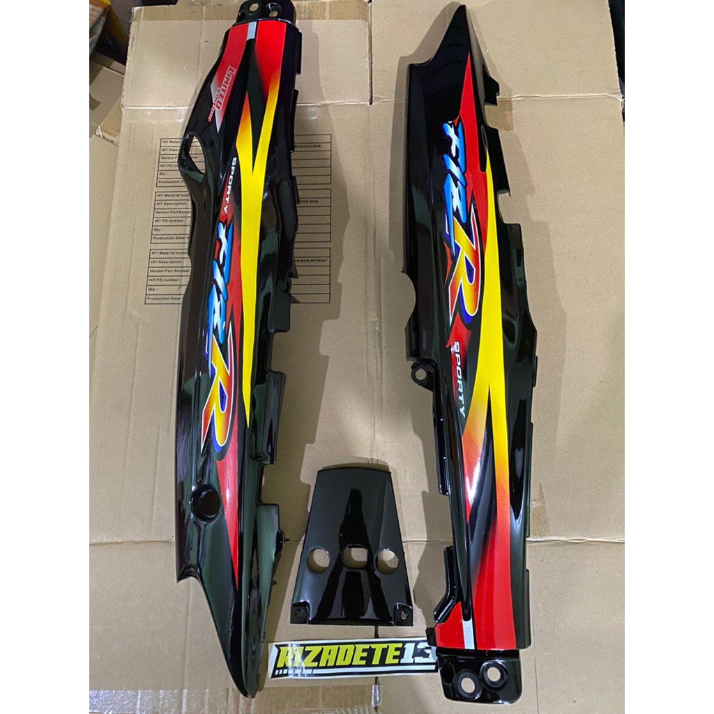 Cover Body belakang Yamaha Fiz R 2000 Dualtone Custom Hitam Set Striping Box Aki