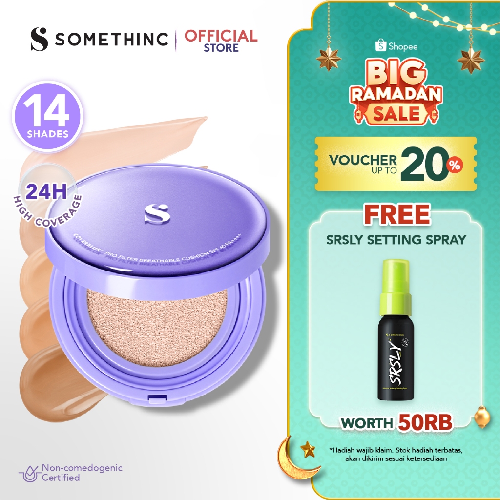 SOMETHINC COVERBLUR Pro Filter Breathable Cushion SPF 40 PA++++  - Seamless Cushion Dengan High Cove