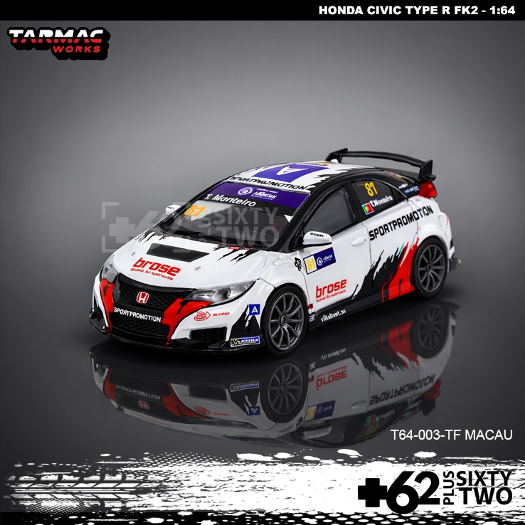 Tarmac Honda Civic Type R FK2 1:64 Diecast Mini Scale JDM Japan Car Hatchback