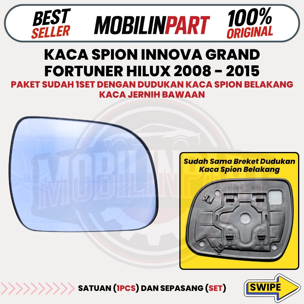 Kaca Spion Innova Grand Fortuner Hilux 2008 - 2015 Original
