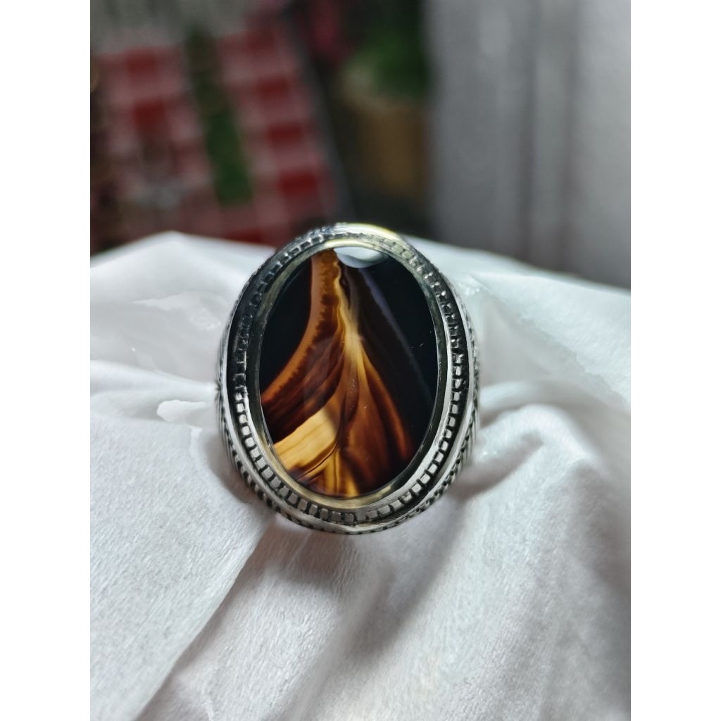 Batu Sulaiman Hitam Motif Cantik | Batu Akik Asli Alam