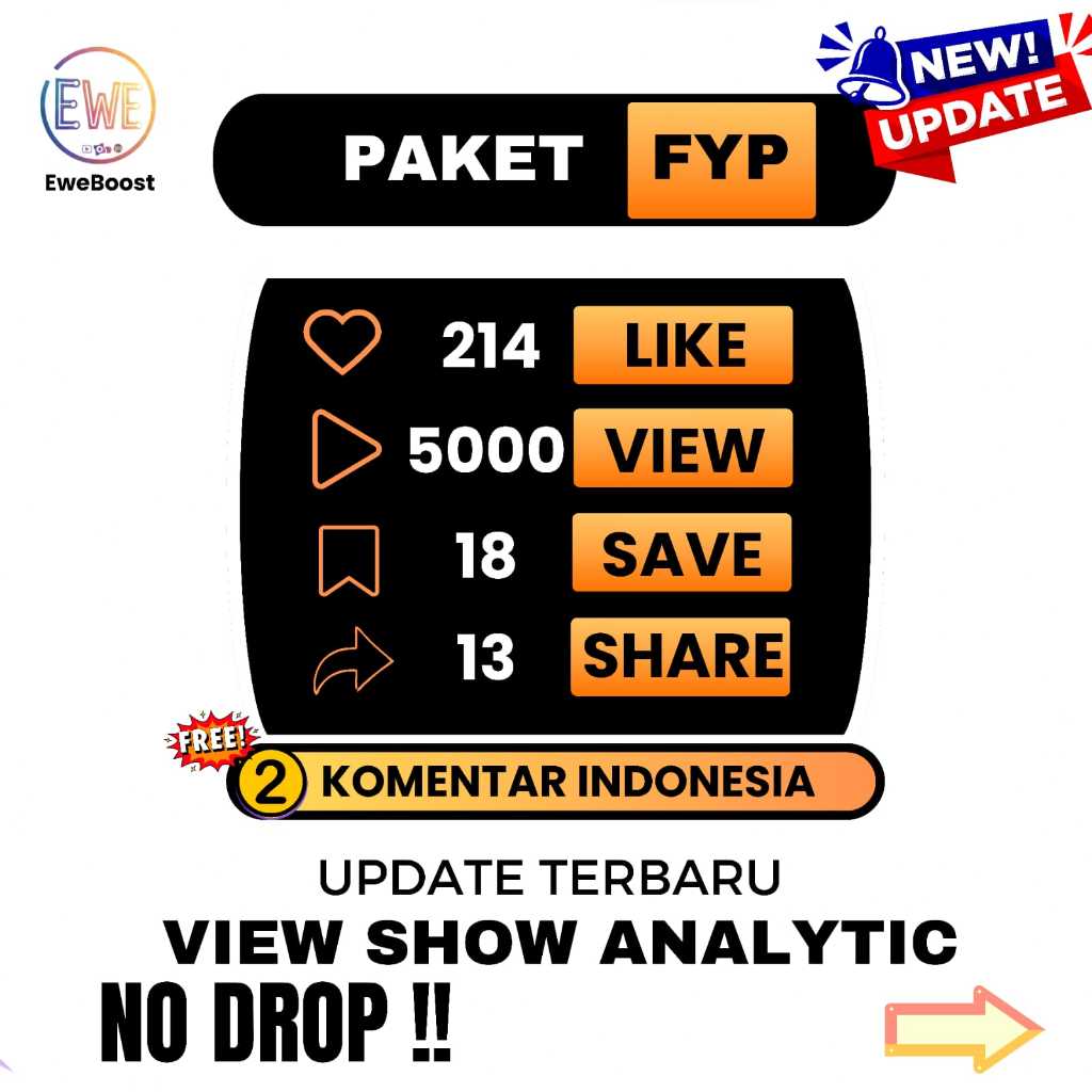 Like Tiktok.fyp Paket Lengkap Like View Save Share Komentar Free 2 Komentar Indo
