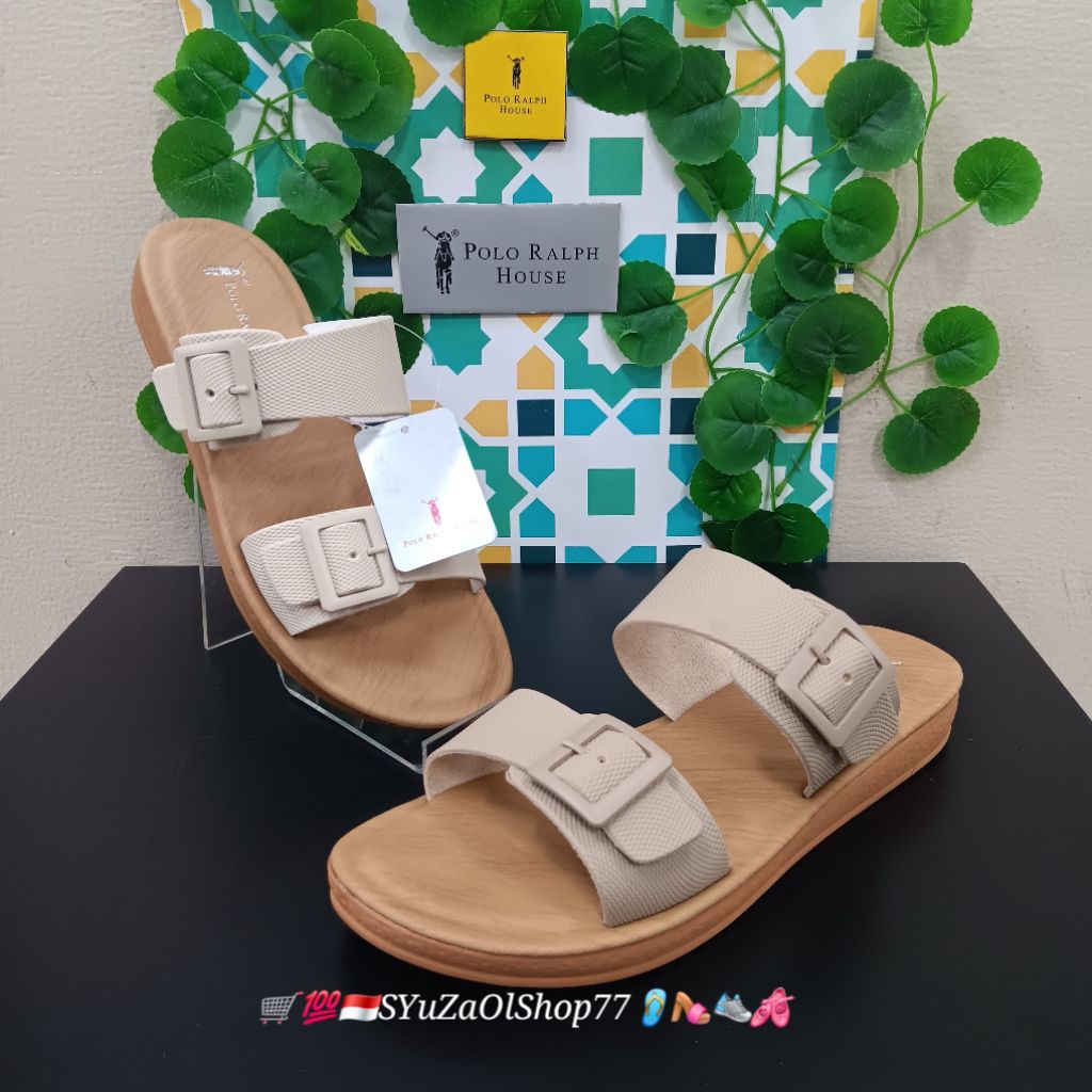 [Bisa COD/100% Original/Art THA 602] Sandal Wanita POLO RALPH HOUSE/Sandal Wanita/Sandal Slide Wanit