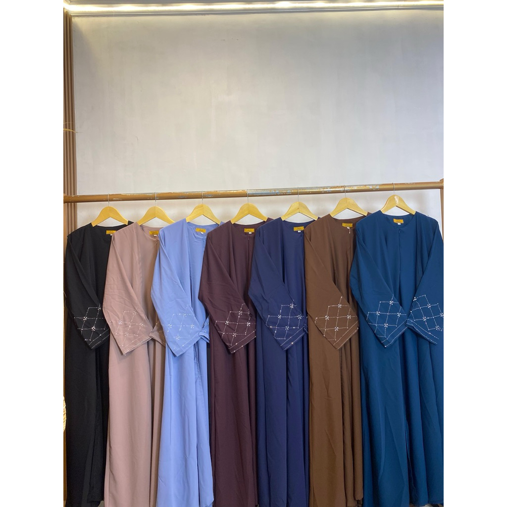 ABAYA ROMPI JAWAD 1set inner outer 8 seri warna BUSANA MUSLIMAH SYARI WANITA HITAM SAUDI BURGUNDY MA