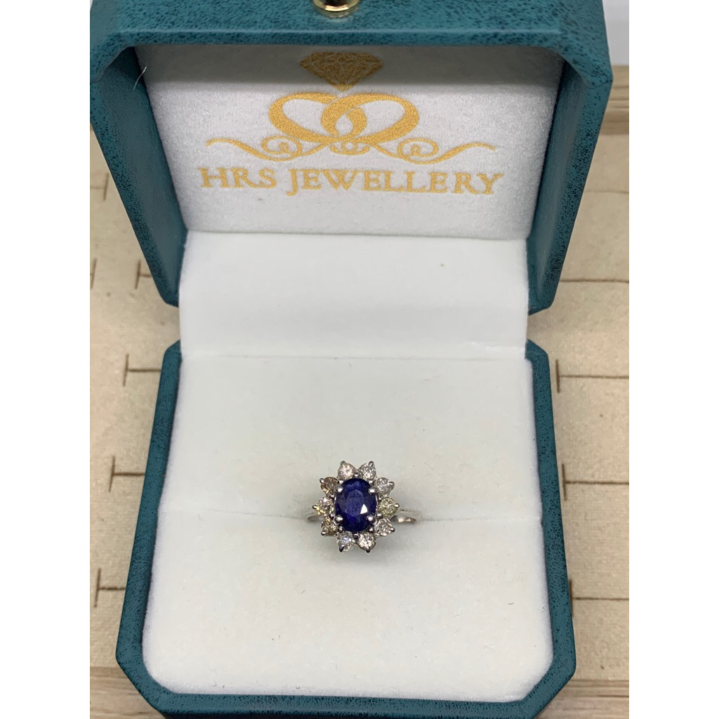 cincin wanita berlian original / cincin blue shapir
