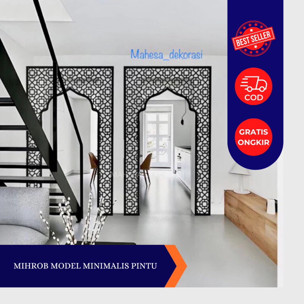 Hiasan Ornamen Pintu Mushola Rumah | Krawangan Pintu Mushola