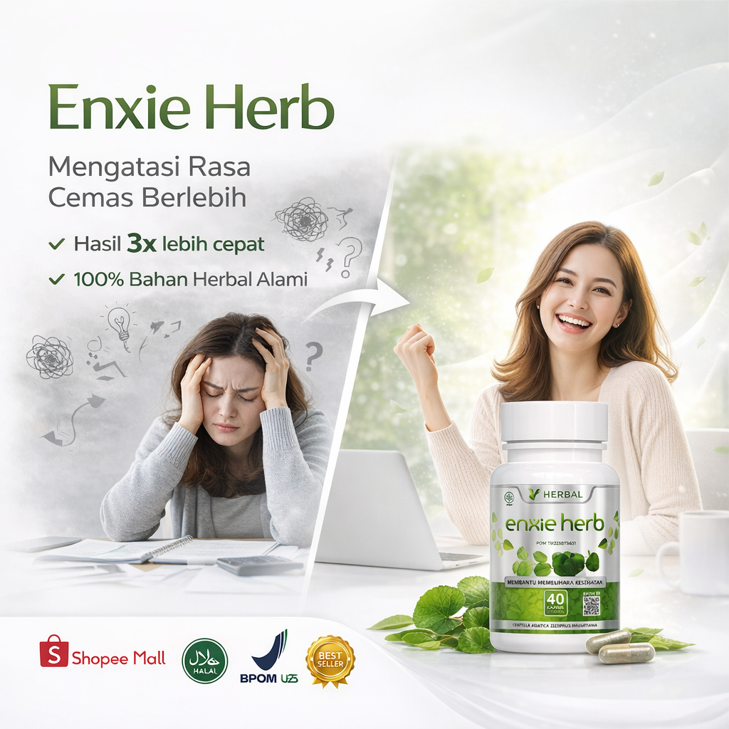 Enxieherb Obat Antidepresan Anxiety Kecemasan Gerd Anxiety Insomnia Skizofrenia Bipolar Bpom 40 Kaps