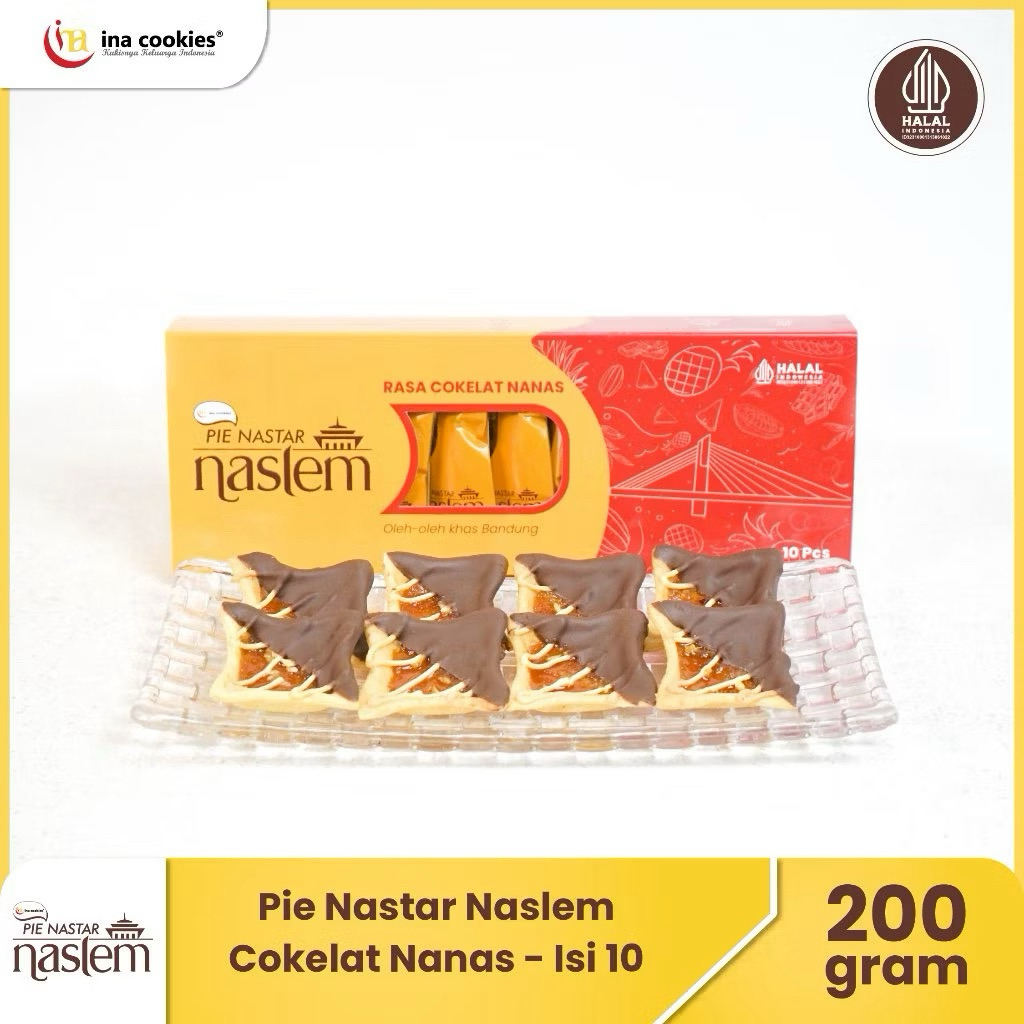 Pie Nastar Naslem Cokelat Nanas isi 10 pcs Oleh-Oleh Khas Bandung by Ina Cookies