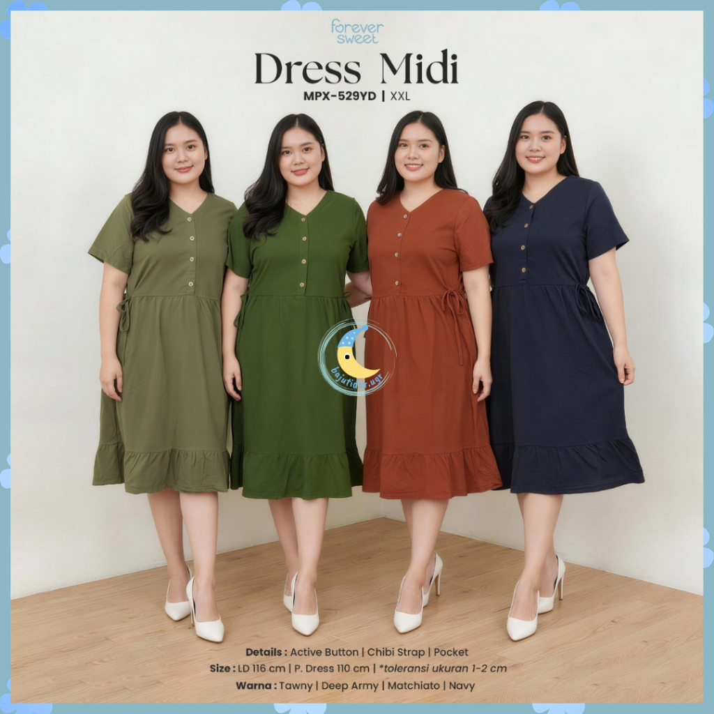 Daster Kaos Jumbo Premium Midi Dress XXL LD120