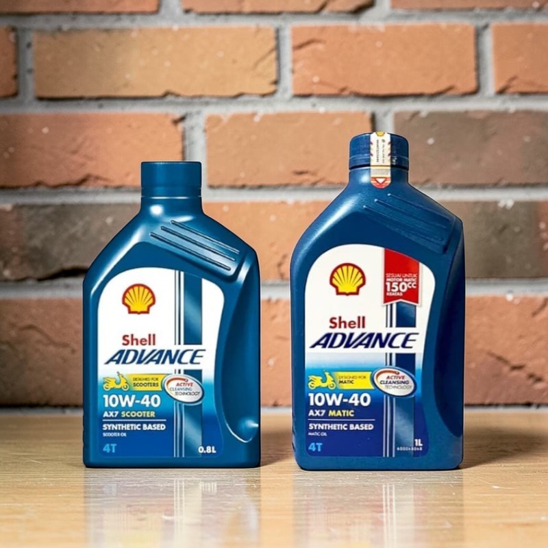 Oli Mesin 100% Original SHELL ADVANCE SCOOTER AX7 MATIC [ 10W-40 ] 4T 800ml & 1000ml Mesin Sepeda Mo