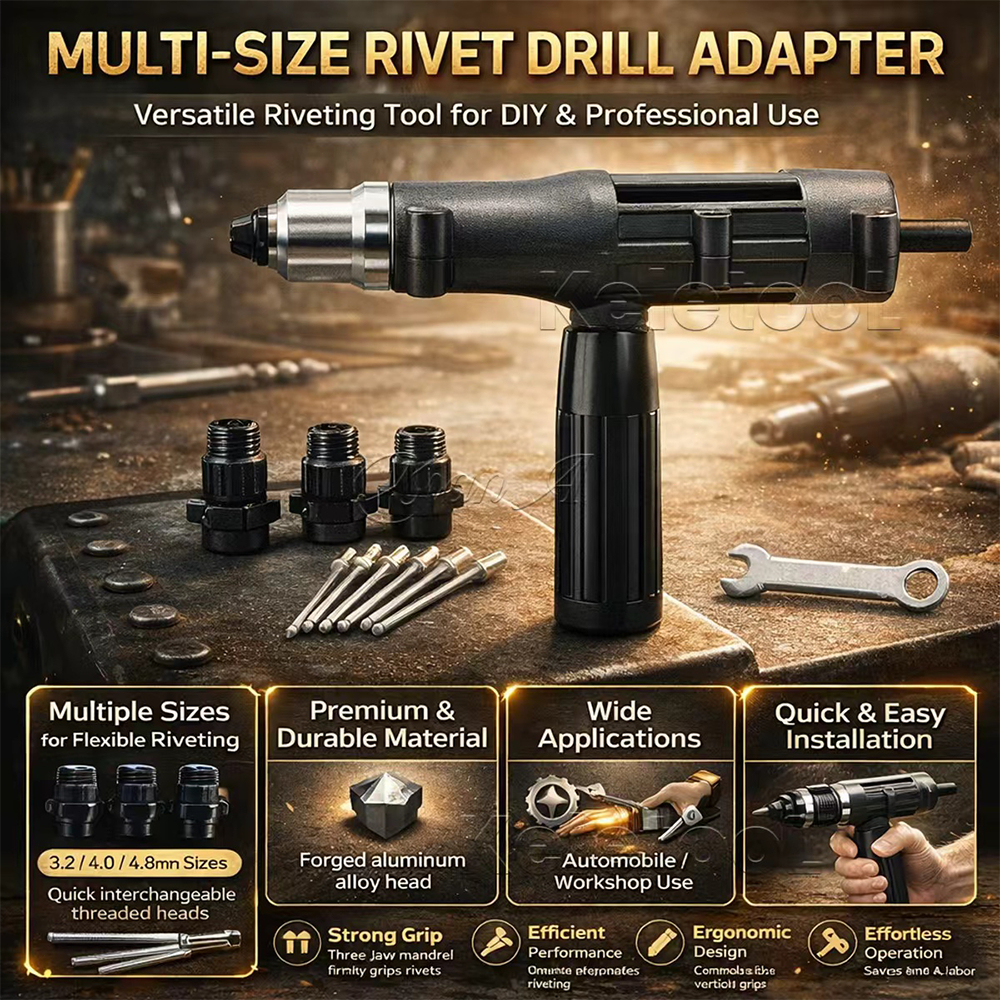 Alat Rivet Tang Rivet Ripet Sambung Konverter Bor Rivet Gun Adapter Tang Rivet Perkakas  Adaptor Riv