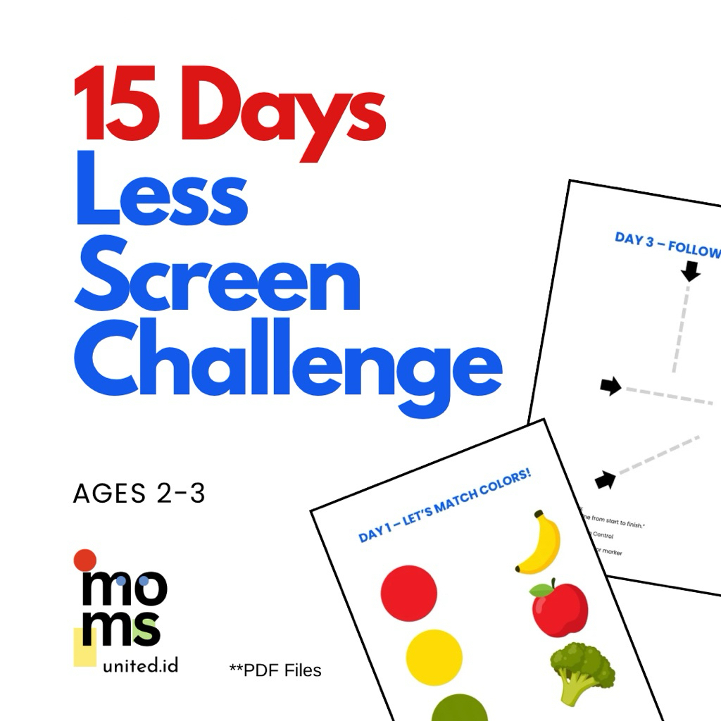 15 Days Less Screen Challenge - Lembar Worksheet Anak Usia 2 Tahun Printable PDF