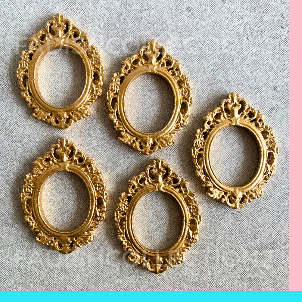FIORI FRAME RESIN MINI KECIL | VINTAGE GOLD FRAME AESTHETIC EUROPEAN STYLE