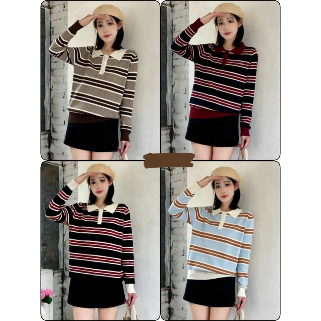 POLOSHIRT WANITA BAHAN RAJUT HALUS IMPORT