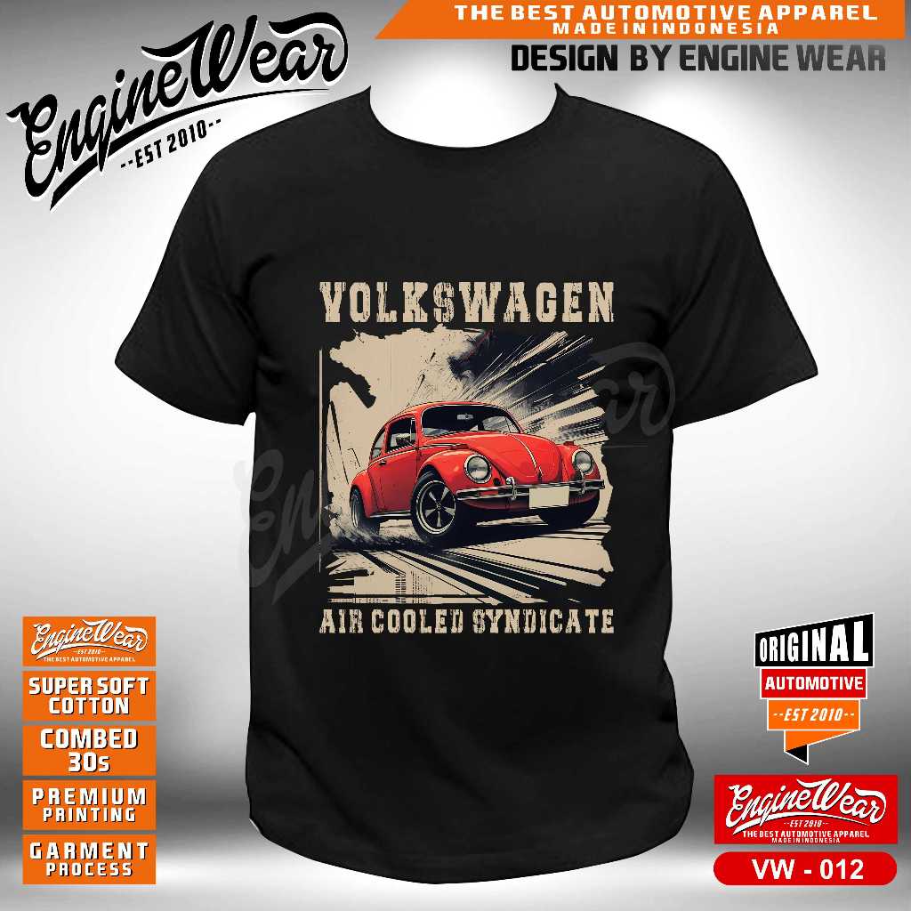 Tshirt VW beetle volkswagen kaos vw combi volks wagen buzz baju otomotif VW011