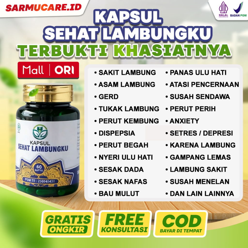 Obat Lambung Luka / Obat Asam lambung Kronis / Maag Kronis / Infeksi Lambung - Kapsul Sehat Lambungk