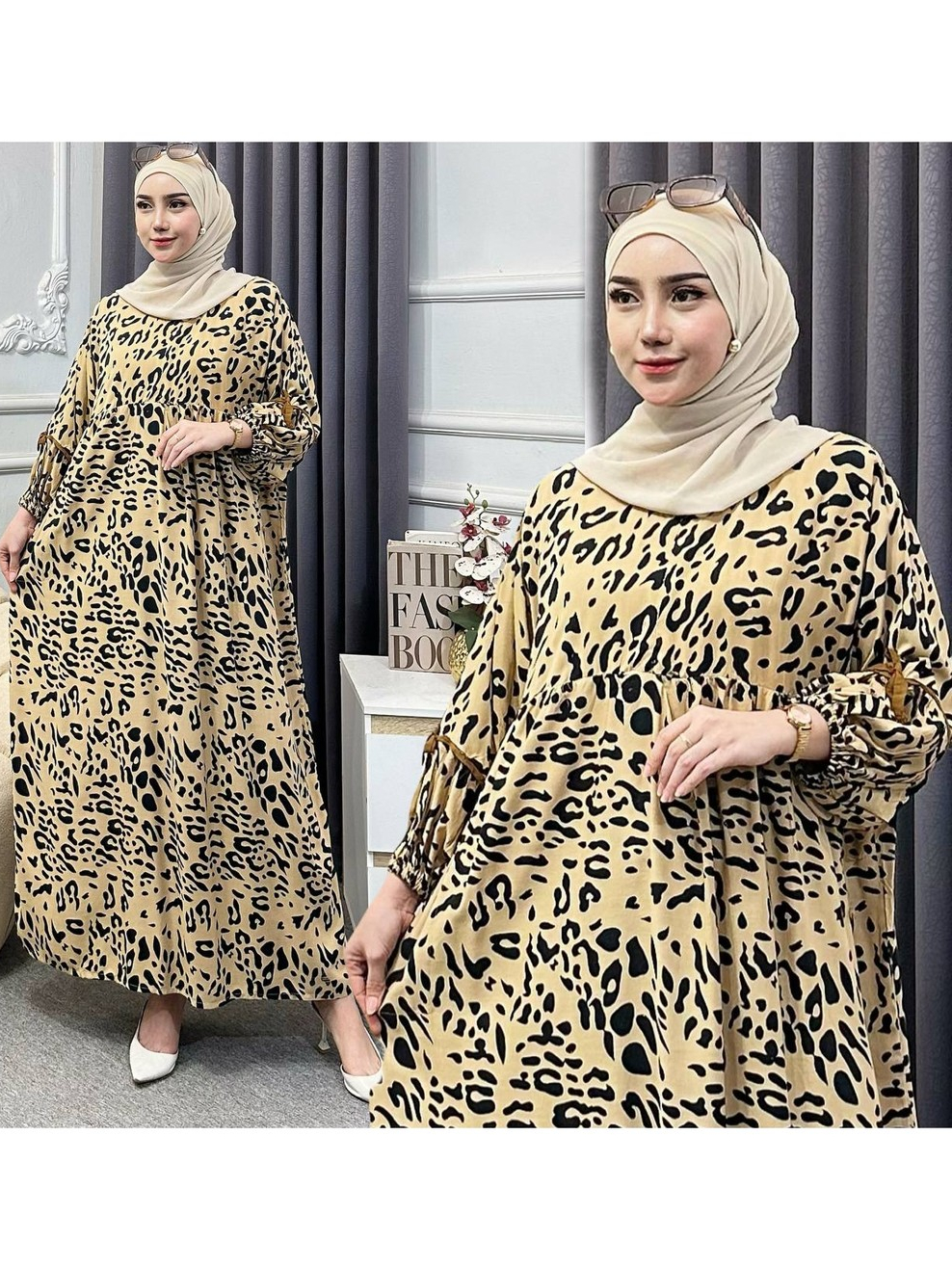 Daster Smox Rayon Leopard Motif Leopard Wanita Ld 120cm Pb 130cm Best Seller