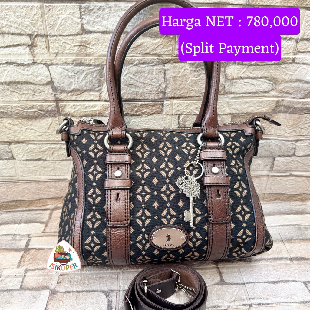 587# NET-Preloved Fossil Speedy Maddox Pecan Black (talpan dan key ala ala)